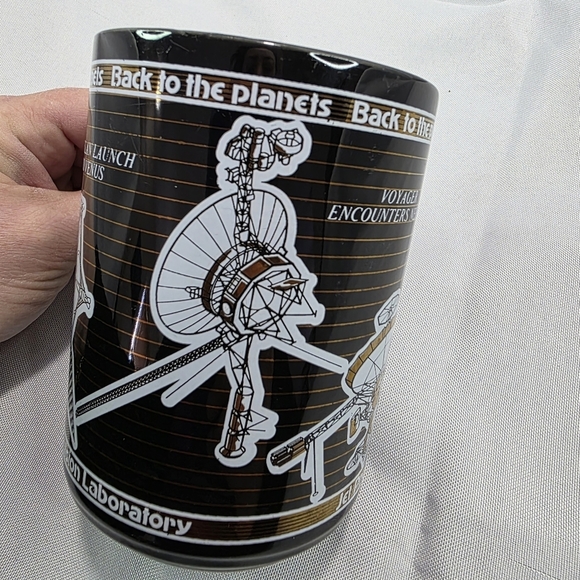 NASA Jet Propulsion Laboratory Back To The Planets Mug Black White Gold Ceramic - Picture 3 of 9